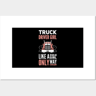 Truck Driver Girl Trucker Girls Posters and Art